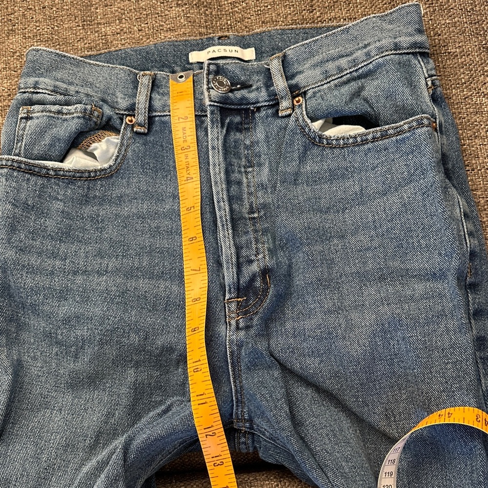 PacSun Ultra High Rise Slim Button Fly Ripped Jeans 27 - Picture 6 of 8